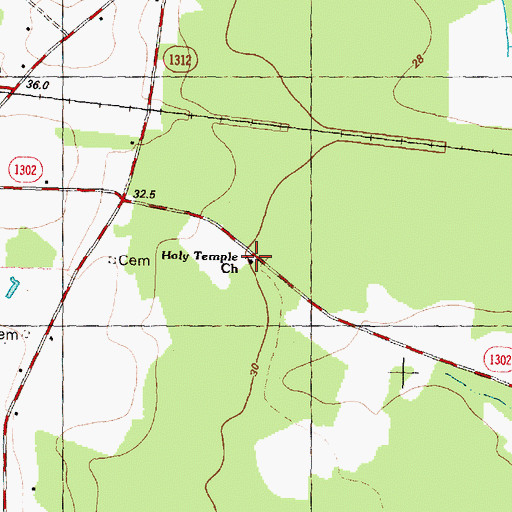 Topographic Map of Holy Temple Church, NC