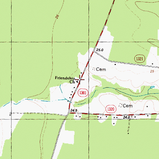 Topographic Map of Friendship Church, NC