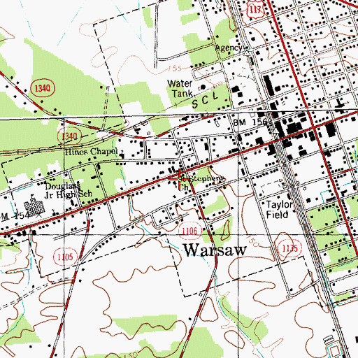 Topographic Map of Saint Stephens Church, NC