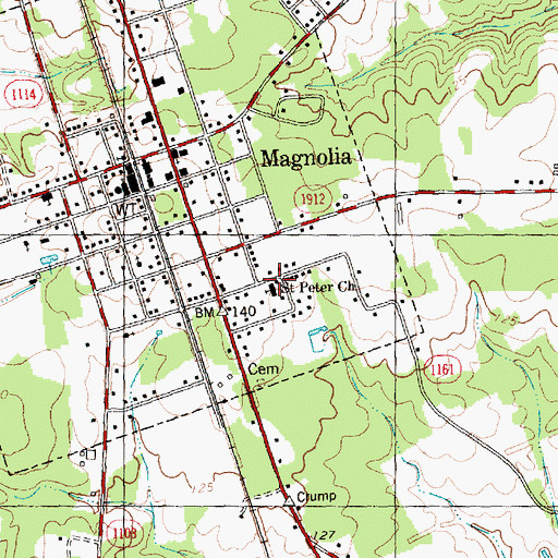 Topographic Map of Saint Peter Church, NC
