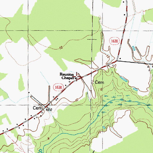 Topographic Map of Reunion Chapel, NC
