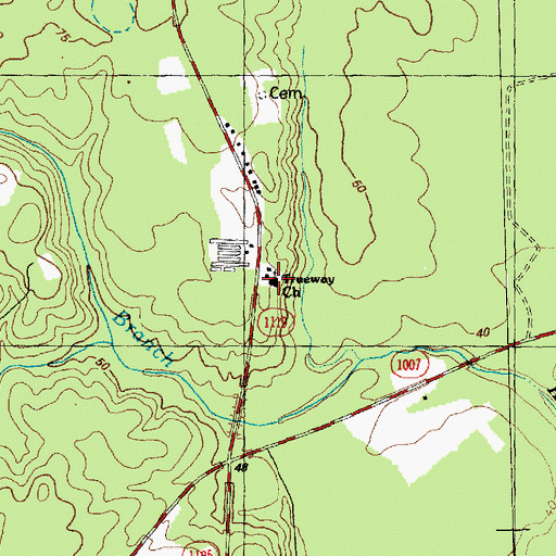 Topographic Map of Trueway Church, NC