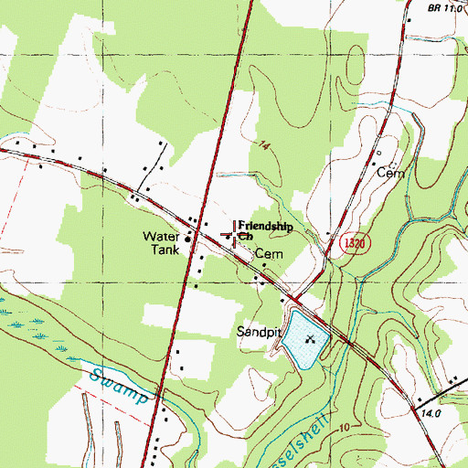 Topographic Map of Friendship Church, NC