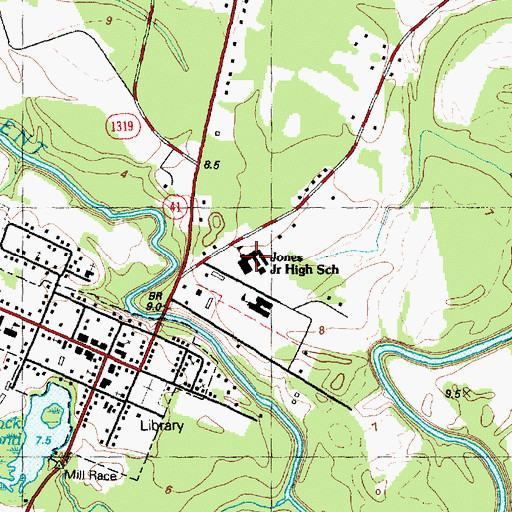 Topographic Map of Jones Junior High School, NC
