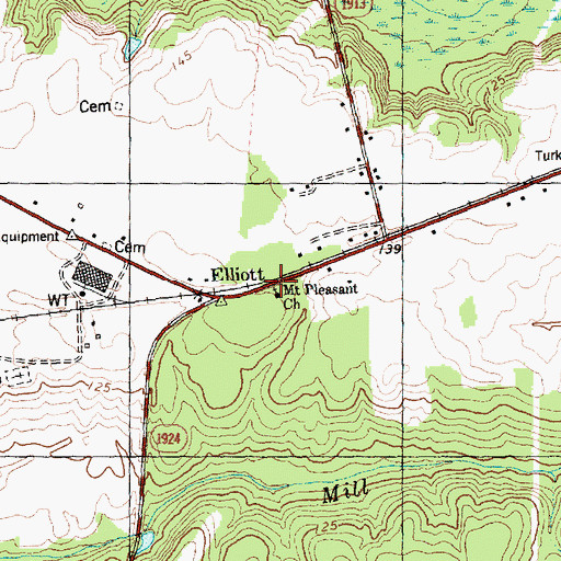 Topographic Map of Mount Pleasant Church, NC