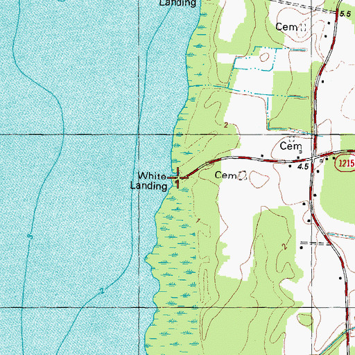 Topographic Map of White Landing, NC