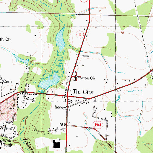 Topographic Map of Poston Church, NC