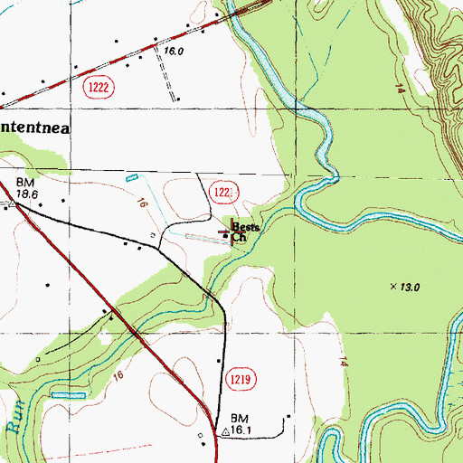 Topographic Map of Bests Church, NC