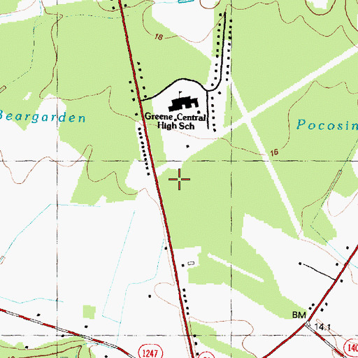 Topographic Map of Lenoir Community College - Snow Hill, NC