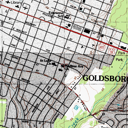 Topographic Map of Madison Avenue Church, NC