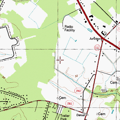 Topographic Map of Adamsville Church, NC
