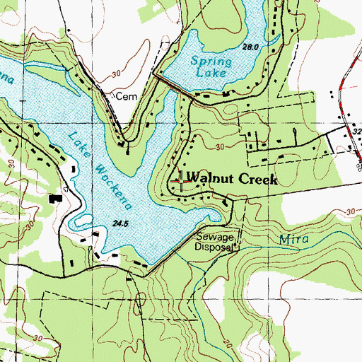 Topographic Map of Walnut Creek, NC