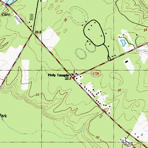 Topographic Map of Holy Temple, NC