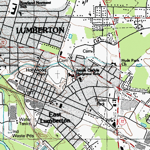 Topographic Map of Janie C Hargrave Elementary School, NC