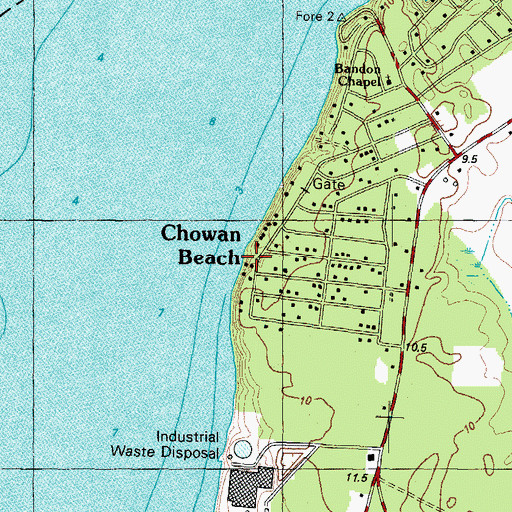 Topographic Map of Chowan Beach, NC
