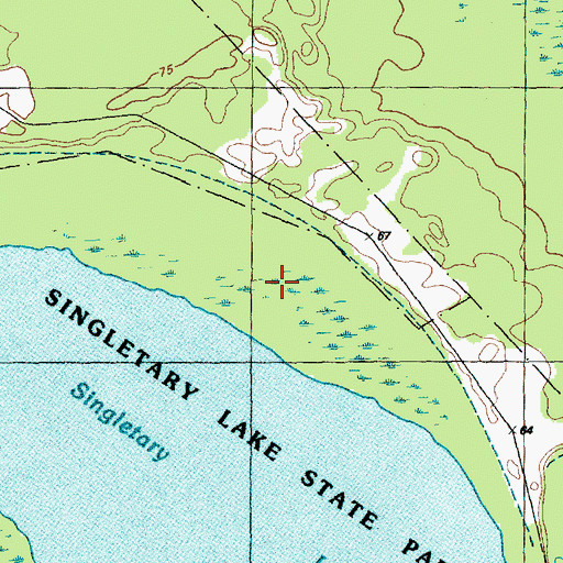 Topographic Map of Singletary Lake State Park, NC