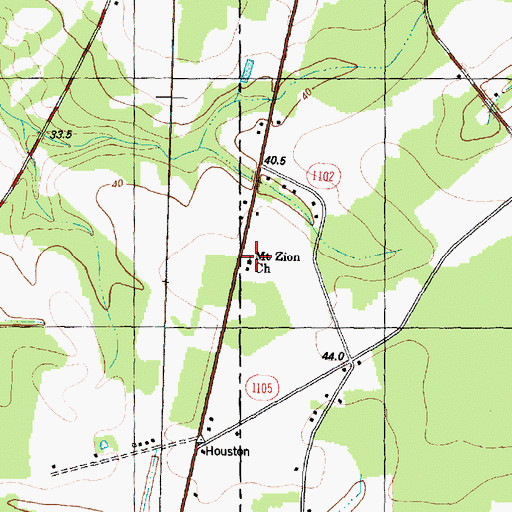 Topographic Map of Mount Zion Church, NC