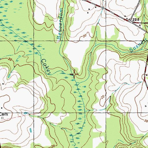Topographic Map of Beaverdam Branch, NC