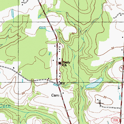 Topographic Map of Faith Church, NC