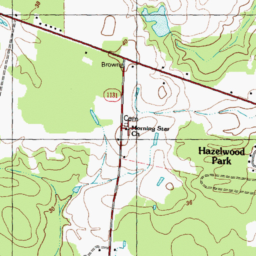 Topographic Map of Morning Star Church, NC