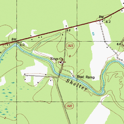Topographic Map of Kings Church, NC