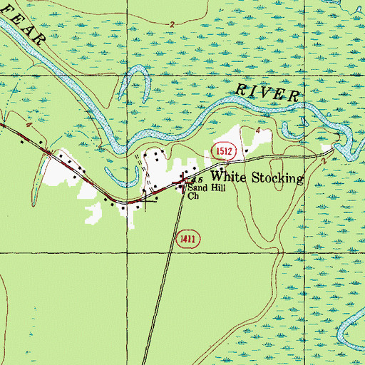 Topographic Map of Sand Hill Church, NC