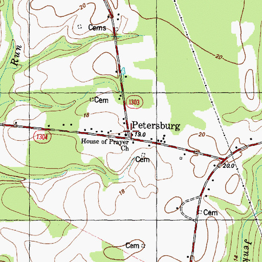 Topographic Map of House of Prayer Church, NC