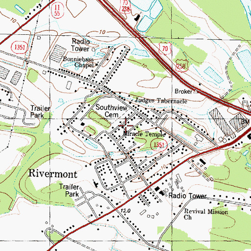 Topographic Map of Miracle Temple, NC