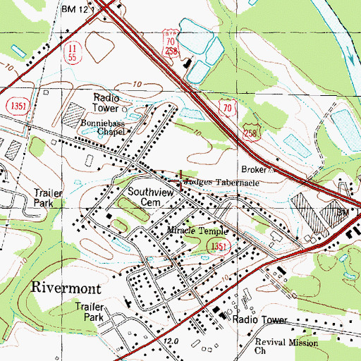 Topographic Map of Judges Tabernacle, NC