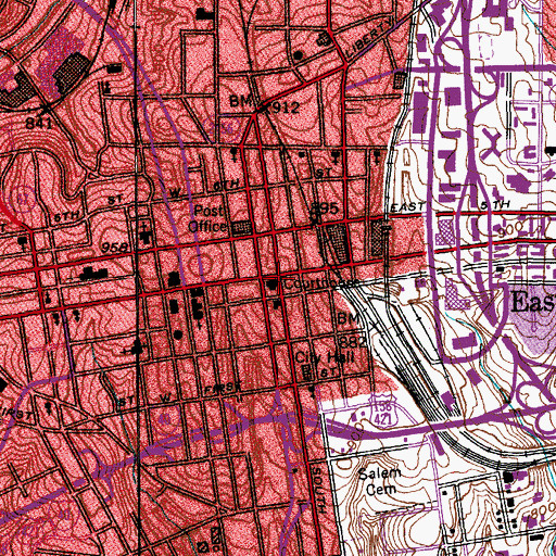Topographic Map of Forsyth County Courthouse, NC