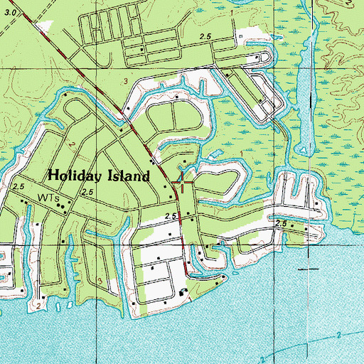 Topographic Map of Holiday Island, NC