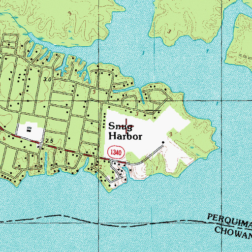 Topographic Map of Snug Harbor, NC