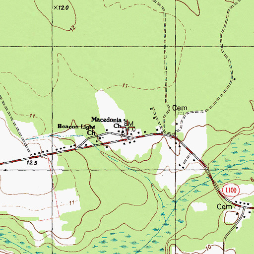 Topographic Map of Macedonia Church, NC