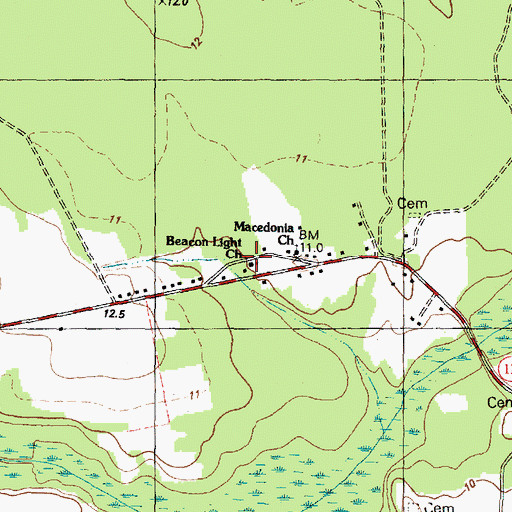 Topographic Map of Beacon Light Church, NC