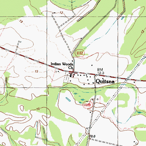 Topographic Map of Indian Woods Church, NC