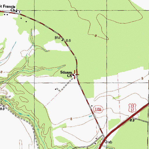 Topographic Map of Siloam Church, NC
