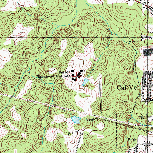 Topographic Map of Person Technical Institute, NC