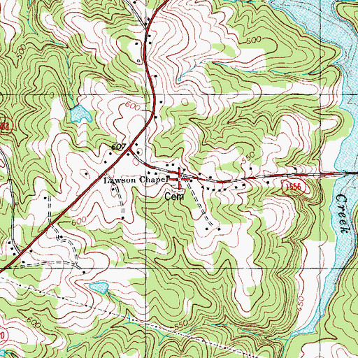 Topographic Map of Lawson Chapel Baptist Church, NC
