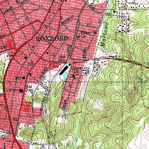 Topographic Map of Grace Church, NC