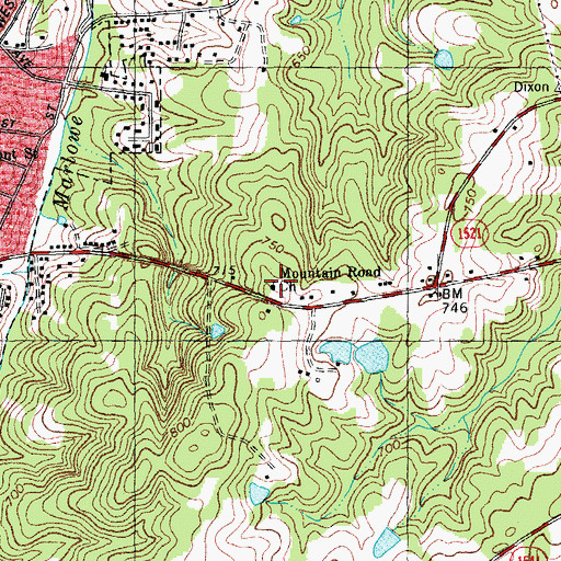 Topographic Map of Mountain Road Church, NC