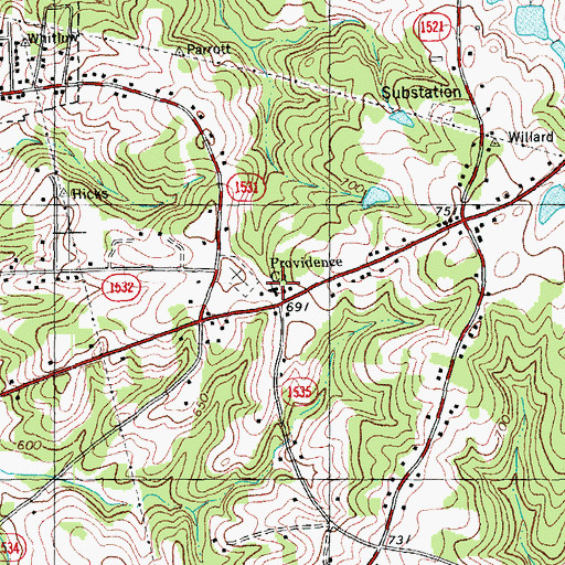 Topographic Map of Providence Baptist Church, NC