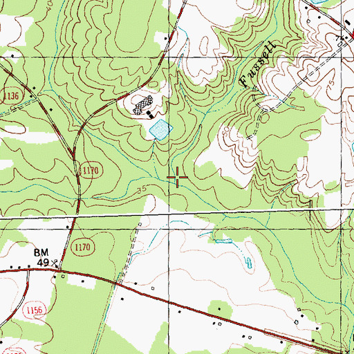 Topographic Map of Fussell Mill Branch, NC