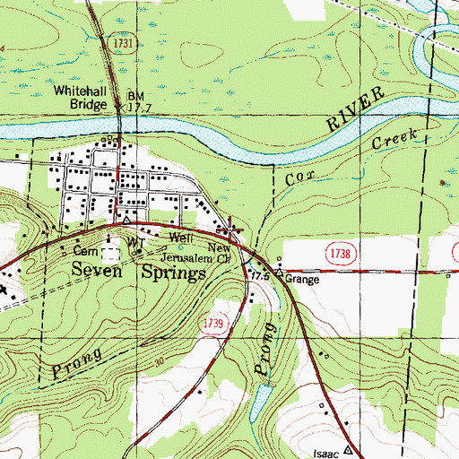Topographic Map of New Jerusalem Church, NC