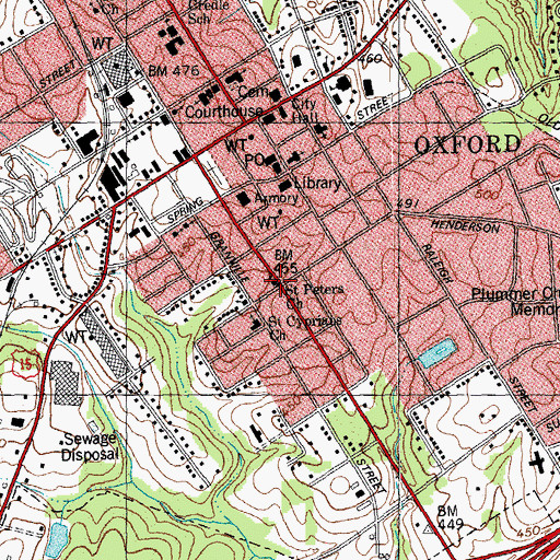 Topographic Map of Saint Peters Church, NC