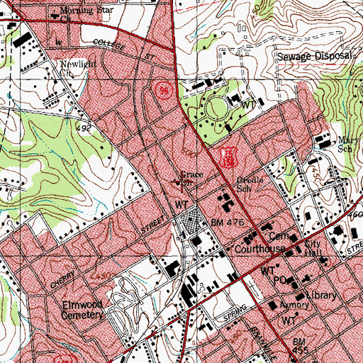 Topographic Map of Grace Church, NC