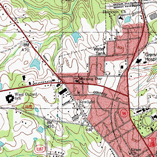 Topographic Map of Morning Star Church, NC