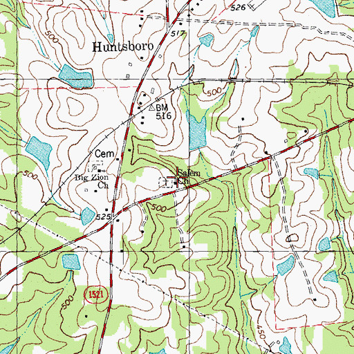 Topographic Map of Salem Church, NC