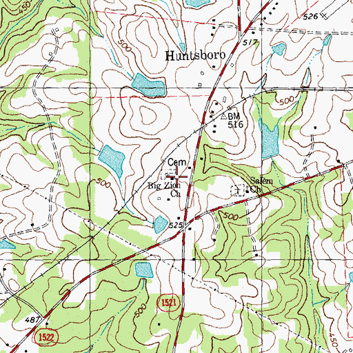 Topographic Map of Big Zion Church, NC