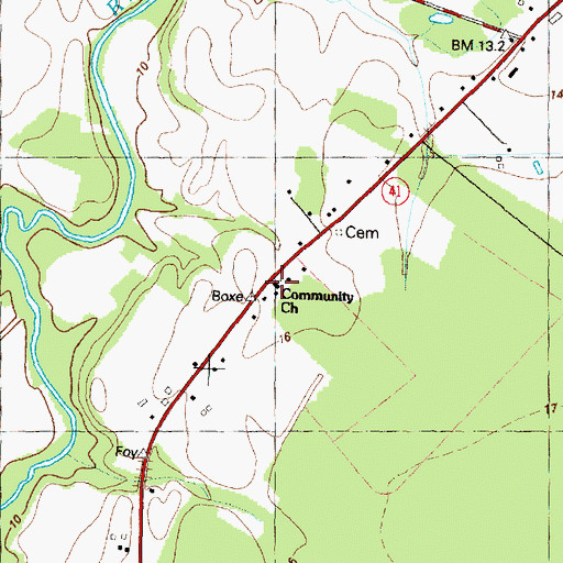 Topographic Map of Community Church, NC