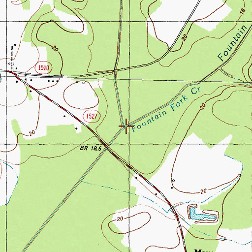 Topographic Map of Fountain Fork Creek, NC